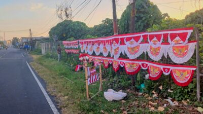 Jelang HUT RI ke-81, Pedagang Bendera Merah Putih Mulai Ramaikan Tobelo