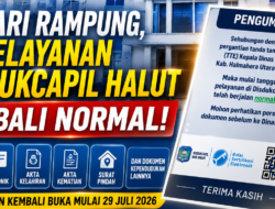 Sehari Rampung, Pelayanan Disdukcapil Halut Kembali Normal